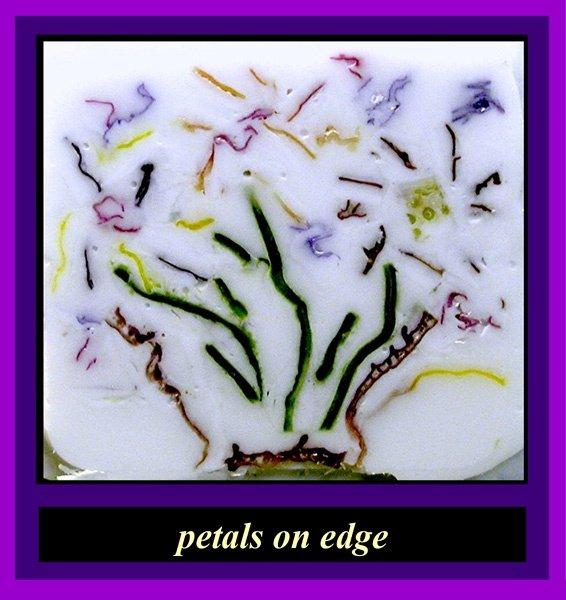 Figure 10. Petals on edge. A trimmed frozen section block showing a still life rendering created by embedding of flower petals and leaves on edge. Figure 10. Petals on edge. A trimmed frozen section block showing a still life rendering created by embedding of flower petals and leaves on edge.