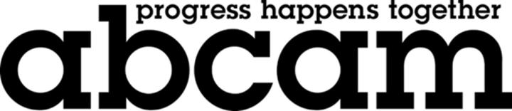 abcam official black and white logo with slogan progress happens together